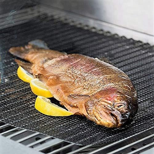 Mustang Grillmatte | 2er Set zum Grillen und Backen | Antihaftbeschichtet wiederverwendbar | Hitzebeständig bis 220 ? | Größe 400x480 mm | PTFE-beschichtetes Glasfasernetz | Maschengröße 4x4mm