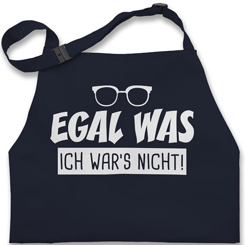 Shirtracer Kinderschürze Schürze Kinder Jungen Mädchen - Lustige - Egal was ich wars nicht I - 7-14 Jahre - Navy Blau - mal schütze kochschürze für kleinkinder geschenke war's apron malschürze