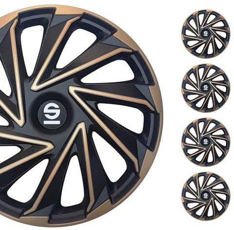 Sparco Set Copricerchi 4 Pezzi Varese 15 Pollici Oro/Nero