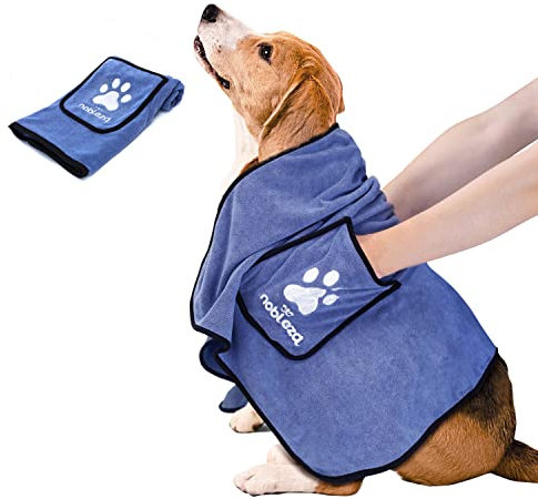 Nobleza Hundehandtuch, Mikrofaser Hundehandtuch, Hundehandtuch extra saugfähig, Weich & Langlebig Premium Hunde Trockentuch, Schnell Trocknend,106 * 66CM für Alle Hunde Katzen