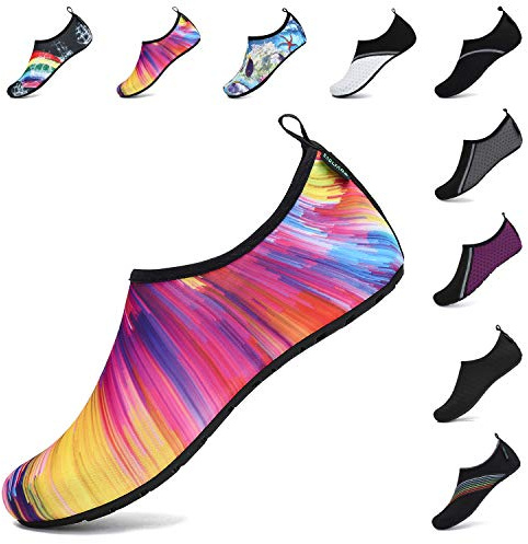 SAGUARO Unisex Scarpe da Mare Uomo Scarpe da Spiaggia Antiscivolo Donna Scarpe da Immersione Leggere Scarpe per Acqua Yoga Scarpe da Scoglio Traspirante Sportive Surf Colorato 38/39 EU