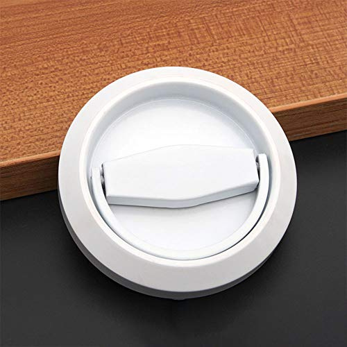 SEIWEI 2 maniglie quadrate da incasso in acciaio inox ad anello per porta invisibile, maniglie per scatola elettrica (bianco)