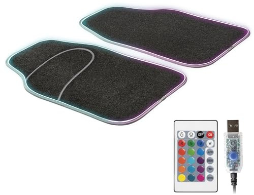 WALSER LED Carpet Ambiente, Tappeti con Banda LED, Tappeto Auto con Varie Funzioni di Luce 29053