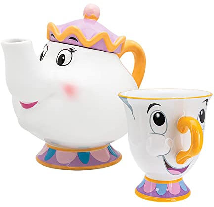 Paladone Disney Princess: Beauty and The Beast - Mrs Potts Tea Pot and Chip Mug Gift Set (Large Pack) (PP10815DP)
