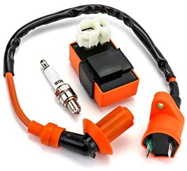 QWORK® Bobina di Accensione Candela Sistema di Accensione per GY6 50CC 125CC 150CC ATV Scooter Moto Motor Dirt Bike