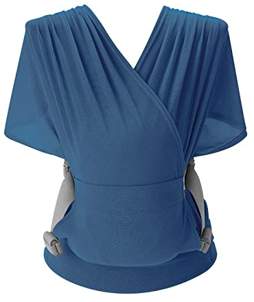 SONARIN Atmungsaktive Baby Tragetuch,Ergonomische Dehnbar Babytragetücher Babytrage Leichte Tragbare Baby Tragesystem Tragetuch Sling für Neugeborene Kleinkinder bis zu 15KG(Blau)