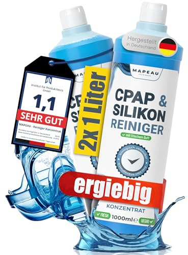 CPAP Schlauchreiniger 2 Liter Konzentrat I CPAP Reiniger, Schlauch-Reiniger, Silikonreiniger zum reinigen Silikon Kunststoff Schläuche, hochergiebig, Mapeau (2 Liter)