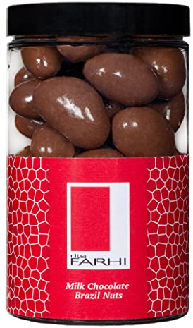 Rita Farhi Chocolate Covered Brazil Nuts Palm Oil Free (Medium Jar 290g, Milk Chocolate)