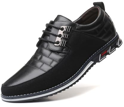 Men’s Oxford Derby Orthopedic Leather Shoes Wide Width Business Dress Shoes Lace-up Walking Driving Loafers Dress Sneakers,Black,13