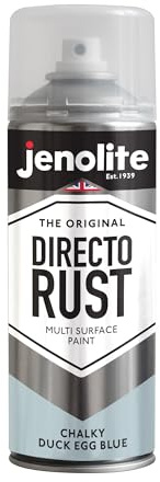 JENOLITE Directorust Chalky Spray Paint | DUCK EGG BLUE | 400ml | Multi-Surface Chalky Finish Spray Paint | Ideal For Furniture, Ornaments, Picture Frames | Interior & Exterior Use | BS 16C33