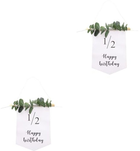 ibasenice 2sätze Monate Geburtstagsbanner Deko Half Birthday Wimpelkette Niedliche Stoffgirlande Für Jahr Roségold Und Für Mädchen Und Jungen