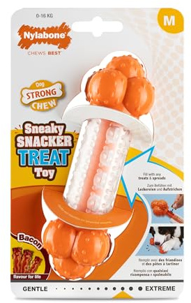 Nylabone, Sneaky Snacker, Texturiertes Hundespielzeug mit Leckereien, Geschmack: Speck, Medium - für Hunde bis 16 kg