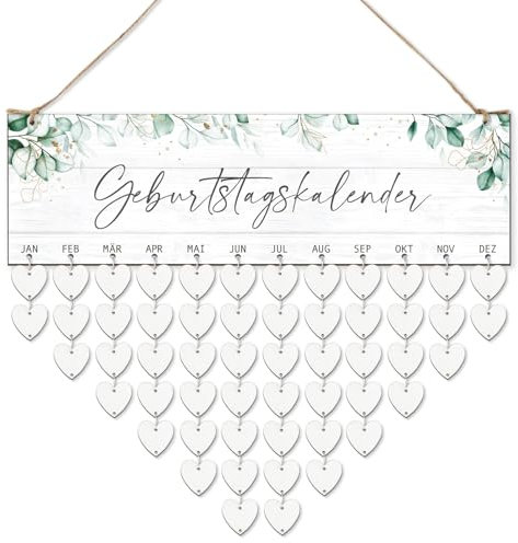 DIY Geburtstagskalender mit 60 Holz Scheiben zum Selbstbeschriften Wandkalender mit Holzscheiben Jahresunabhängiger Familienkalender Geburtstagserinnerung Kalender Jubiläumsgeschenk