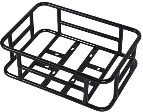 Keenso Fahrradkorb Hinten, Eisen, Wasserdicht, Großes Fassungsvermögen, Rostfrei, Fahrrad-Heckkorb, Fahrrad-Rückenaufbewahrungskorb, Schwarz