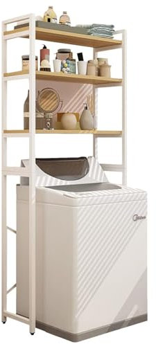 Generisch Über der Toilette Waschmaschinen-Organizer, 3-stufiges Trommelwasch-Aufbewahrungsregal, oberes Waschmaschinen-Regal, Organizer, platzsparend im Badezimmer, A, 70 * 35 * 183CM