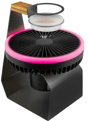 SAUNAINTER Air Mixer Lux – Ventilatore senza fili per una migliore circolazione dell'aria e distribuzione degli aromi in saune, spa e stanze (nero)