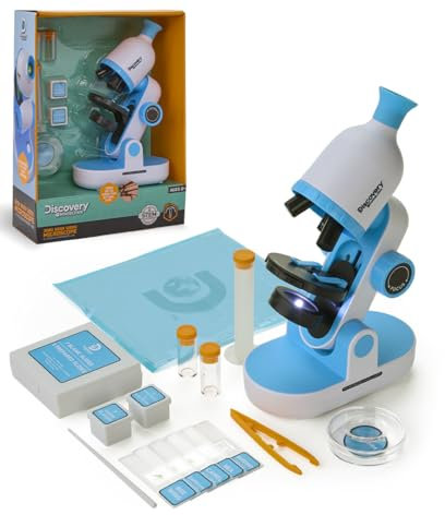 DISCOVERY #MINDBLOWN - Kids Microscope Set - Early Explorers Microscope with Built-In Light and Tools - Science Experiments for Kids - Science Kit for Children - 41 Pcs