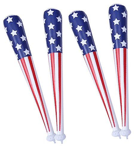 ibasenice 4 Stück Aufblasbare Baseballschläger-Dekoration Americana- Baseballschläger zum Unabhängigkeitstag aufblasbarer baseballschläger aufblasbaren baseballschläger Jubelstock PVC