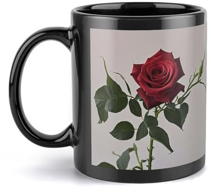 Kaffeetasse Große Porzellantasse A Blooming Red Rose Kaffeetassen Keramik Große Kaffeetasse mit Henkel Lustige Tasse Teetasse für Büro und Zuhause Einzigartige Kaffeetassen