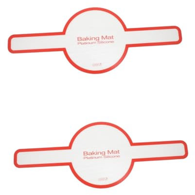 Cabilock 2 Piezas tapete para hornear cojín para amasar galletas de macarrones tapete de para horno Tapete de horneado accesorio de panadería estera para hornear silicona liquida rojo