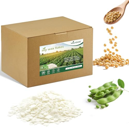 VALLDOM 2.8KG Soy Wax for Candle Making: Premium Pure Soy Wax Flakes, Organic, No Additives, Long Burn Time, Perfect for Scented Candles, Tealights, Craft Candles, and More - Ideal for Candle Makers