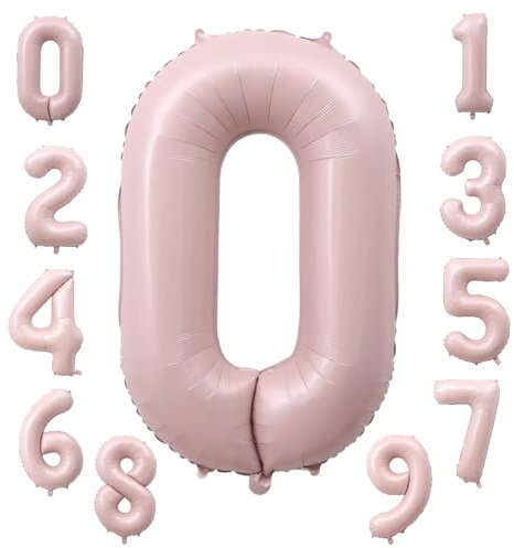 KOBOKO Ballon gonflable en forme de chiffre 0 rose de 101 cm - Ballon géant en aluminium - Décoration d'anniversaire pour fille - Ballon à l'hélium - Pour fête prénatale, anniversaire, fête