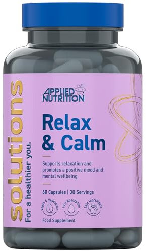 Applied Nutrition - Solutions - Relax & Calm - High Strength Capsules - Best Mood Enhancer - Best Stress Relief - Enhances Mental Wellbeing - (60 Capsules - 30 Servings)
