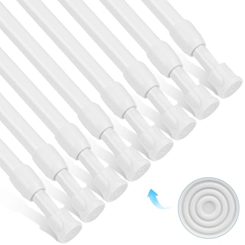 HOTUT Bastone per Tenda da Doccia per Bagno 30-50cm, 8 Pezzi Bastone per Tenda Estensibile, Astine a Pressione Metallo, Fissaggio Senza Trapano né Viti, Utilizzato Come Asta per Tende/Diy Ripiano