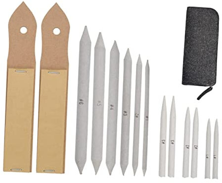 CIMAXIC Kit De 15 Correctores y Difuminos Papel De Lija Sacapuntas Puntero Lijadora Herramientas De Dibujo (bolsa)