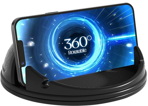Cinati Soporte de teléfono móvil para Coche, teléfono móvil Coche salpicadero Soporte para Android/teléfono GPS (Rotación Horizontal de 360°)