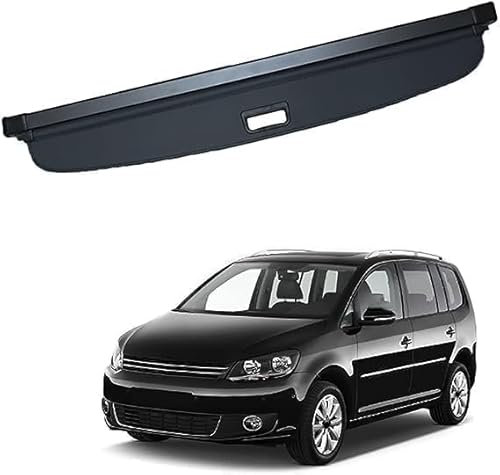 DRYFAL Auto Laderaumabdeckung für VW Touran 2006-2015 Auto Einziehbarer Laderaumabdeckung Kofferraum Schutz Der PrivatsphäRe Cargo Cover