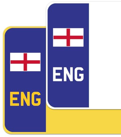 Premium Vinyl Stickers for UK Car Number Plates Decorative Purposes – England (Cross of St George) – Bubble-Free & Easy Application – Set of 2 (Front & Rear) (ENG, Blue)