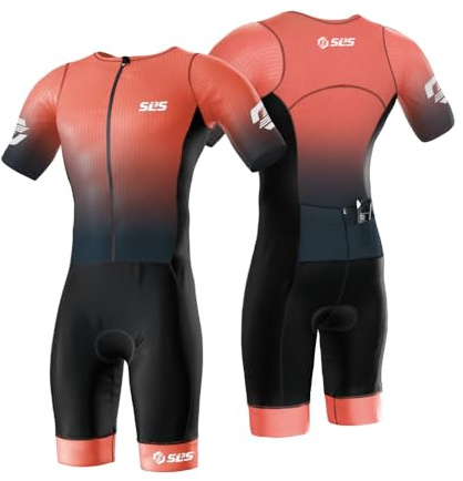 SLS3 Triathlon Suit Mens Elite Aero Trisuit Men - Tri Suit Triathlon - Full Zip, Aero Sleeves, Internal and Rear Pockets