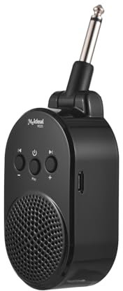 Amplificatore per chitarra da 5 W BT Altoparlante plug-in portatile per tutte le chitarre elettriche Strumenti a fiato Amplificatore per pratica Type-C Ricaricabile a 270 gradi girevole Plug and Play