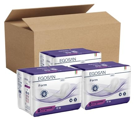Egosan Anatomisch geformte Windel Maxi Vorratspackung 3 Packungen à 30 Stück für Mittelschwere Inkontinenz, Voller Schutz, Gute Passform, Anti-Geruchs-System, Hypoallergen, Unisex, Einheitsgröße