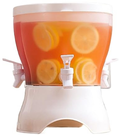 Ratpzou Getränkespender | 5.3L Saftspender Getränkebehälter Mit Zapfen | Drei-Kompartiment-Krug, Rotierender Lecksicherer Wasserbehälter Für Cocktails Juice Limonade