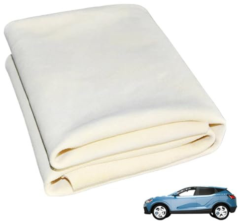 1 Pack Super Absorbent Chamois Leathers for Cars, Natural Shammy Leather Cloth Fast Drying, Soft Car Chamois Cleaning Cloth, Chamois Leather Cloth for Windows, Large（65x40cm）