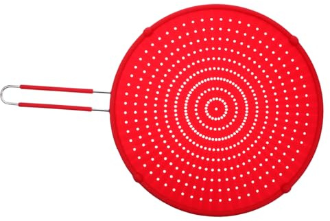 VICASKY Silicone Frying Pan Oil Splatter Guard Mesh Pot Cover Anti Oil Splashing Screen Cooking Tool Suitable for Home Kitchen Use Random Color