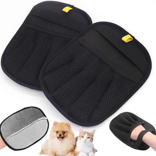 BONK 2 Stück Elektrostatische Handschuhe zur Tierhaarentferner,Pet Hair Remover Gloves,Fellmagnet Handschuh Katzenhaarentferner,Hunde&Katzen Tierhandschuh Entferner für Reinigung & Fellpflege