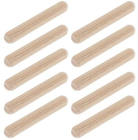 Clavijas De Madera 30 piezas de tacos de madera, tacos ranurados de madera dura for muebles, carpintería, pasadores acanalados, manualidades, carpintería, kit de plantilla de espiga(6mm)