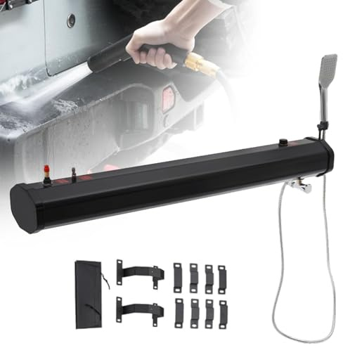 Doccia da Campeggio Portatile con Serbatoio d'Acqua autopressurizzato per docce da Viaggio per Fuoristrada, Portapacchi Alimentato a energia Solare per Escursionismo, Lavaggio Auto, Pulizia
