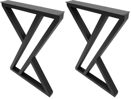 ClearFragrans 2 Stück X-Form Tischbeine, Industrial Tischgestell Tischkufen, Metallmöbel, Tischuntergestel, für Esstisch, Schreibtisch, 70 x 50 x 5 cm, Schwarz