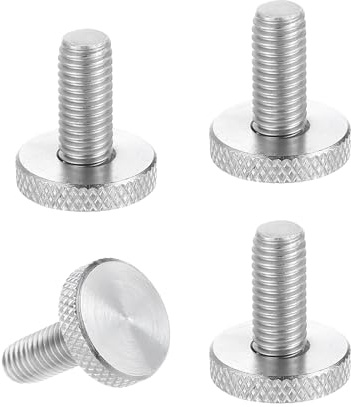 QUARKZMAN Tornillos De Mano M8x16mm Con Moleteado En Diamante, 304 Acero Inoxidable Cabeza Plana Tornillos De Mano Metricos Cabeza Moleteada En Diamante Perillas, Diámetro 20mm 4 Pcs