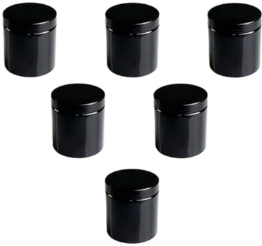 Barattolo Crema in Pet 500ml 6 Pezzi, Contenitore Nero | Ampia Apertura, Chiusura Anti Perdita, Facile da Pulire, Formato 9, 2x9, 2x9, 8cm per Uso Domestico