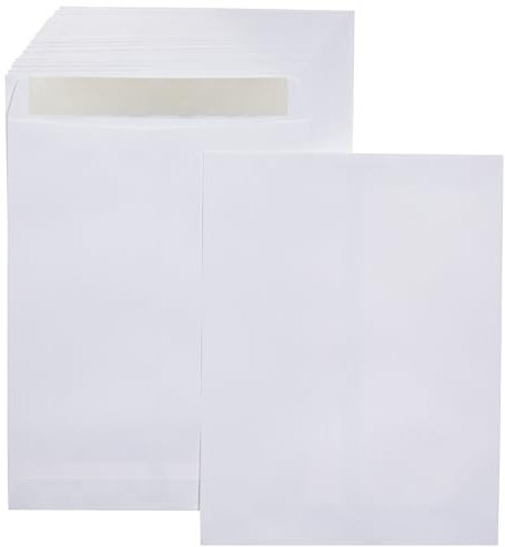 Amazon Basics Catalog Mailing Envelopes, Peel and Seal, 10 x 13 Inch, White, 100-Pack