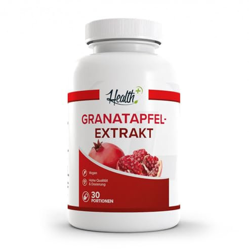 Zec+ Health+ Granatapfel-Extrakt - 60 Kapseln mit 1000 mg Granatapfelpulverxtrakt mit 40% Ellagsäure, vegane Granatapfel Kapseln, starke Antioxidans auf natürlicher Basis, Made in Germany