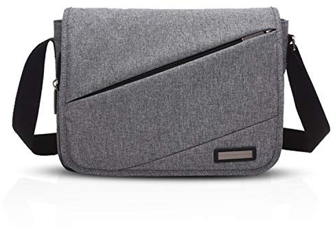FANDARE Unisex Umhängetasche Schultertasche Crossbody Bag für 10.5 Zoll Laptop Kuriertasche Herren Damen Messenger Bag Laptoprucksäcke für Reise Schule Hochschule Arbeit Outdoor Schulranzen Grau