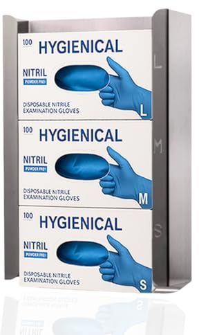 Handschuhspender, Einweghandschuh-Halter, Handschuhe-Dispenser, Spender für 3 Handschuhboxen ACRYL/EDELSTAHL, Größe:Edelstahl