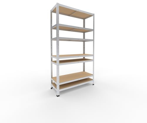 shelfplaza Home 180x100x40cm Schwerlastregal verzinkt mit 7 Böden x 125kg | Kellerregal · Lagerregal · Metallregal · Regale für Kellerraum · Steckregal · Abstellraum Regal