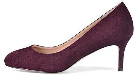 Castamere Donna Tacco a Spillo Punta Arrotondata Medio Tacco Scarpe col Tacco 6CM Rosso Borgogna Scamosciato Scarpe EU 39